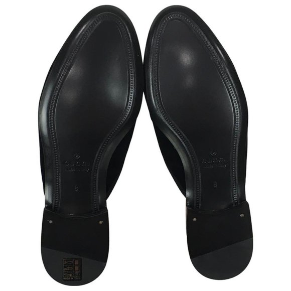 Gucci Men’s Slippers Princetown Shoes Velvet Embroidered Pas De Rumeur Sz 8 DM19 - Picture 9 of 11